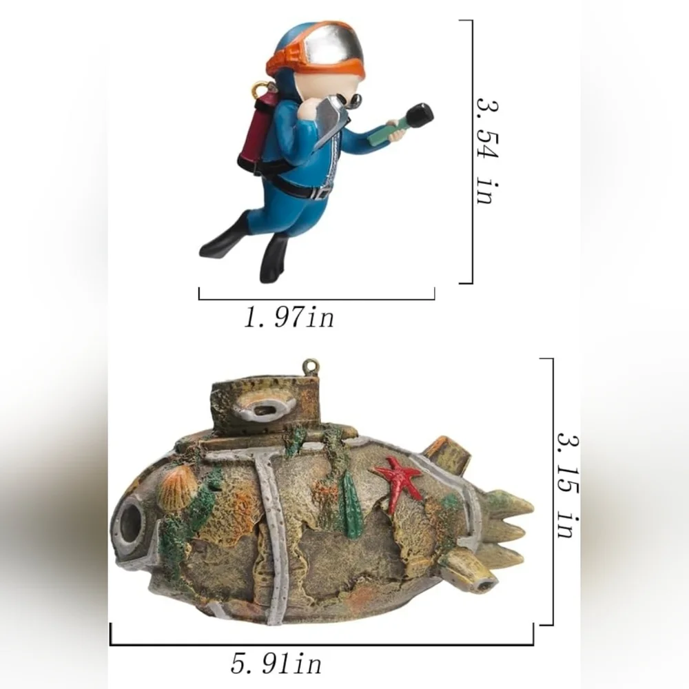 Kiddcw 2Pcs Floating Fish Tank Decorations